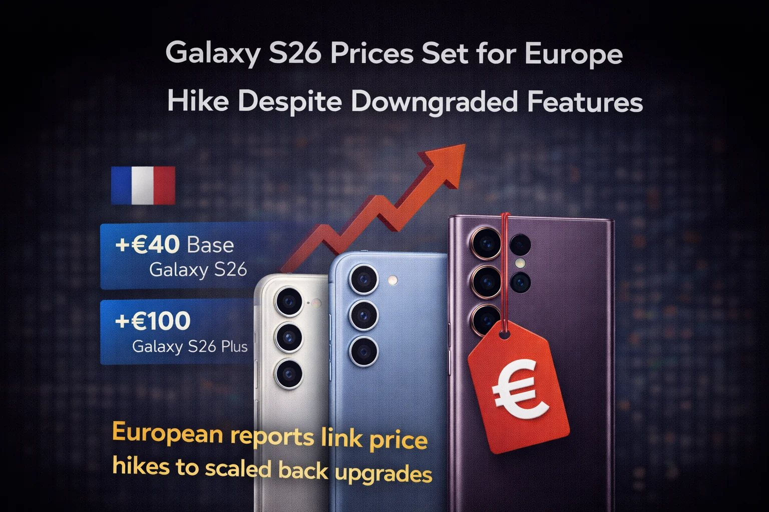 Samsung Galaxy S26 price leak in Europe showing expected price increase
